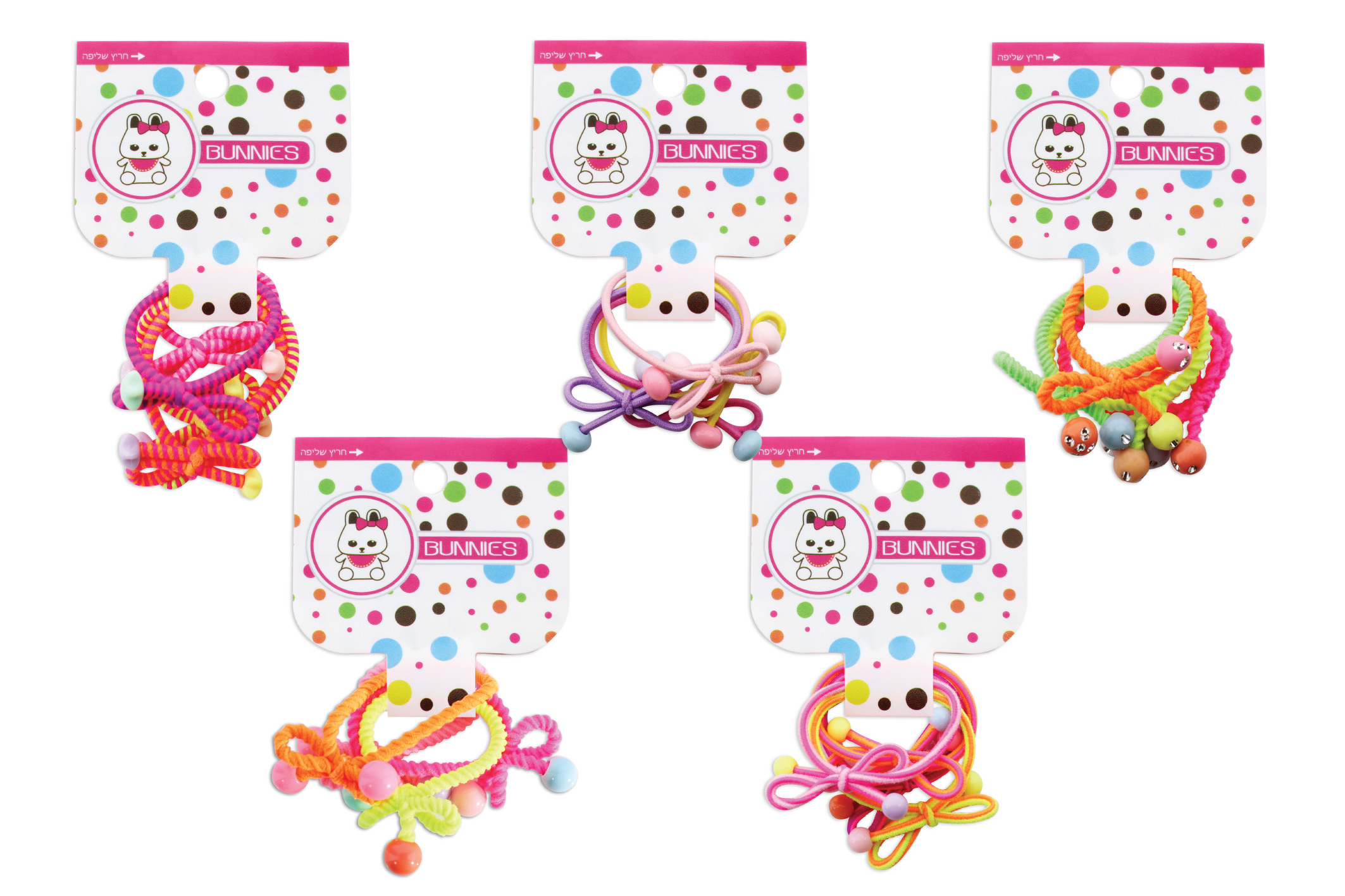 גומיות דקות מעוטרות אבנים וקשר