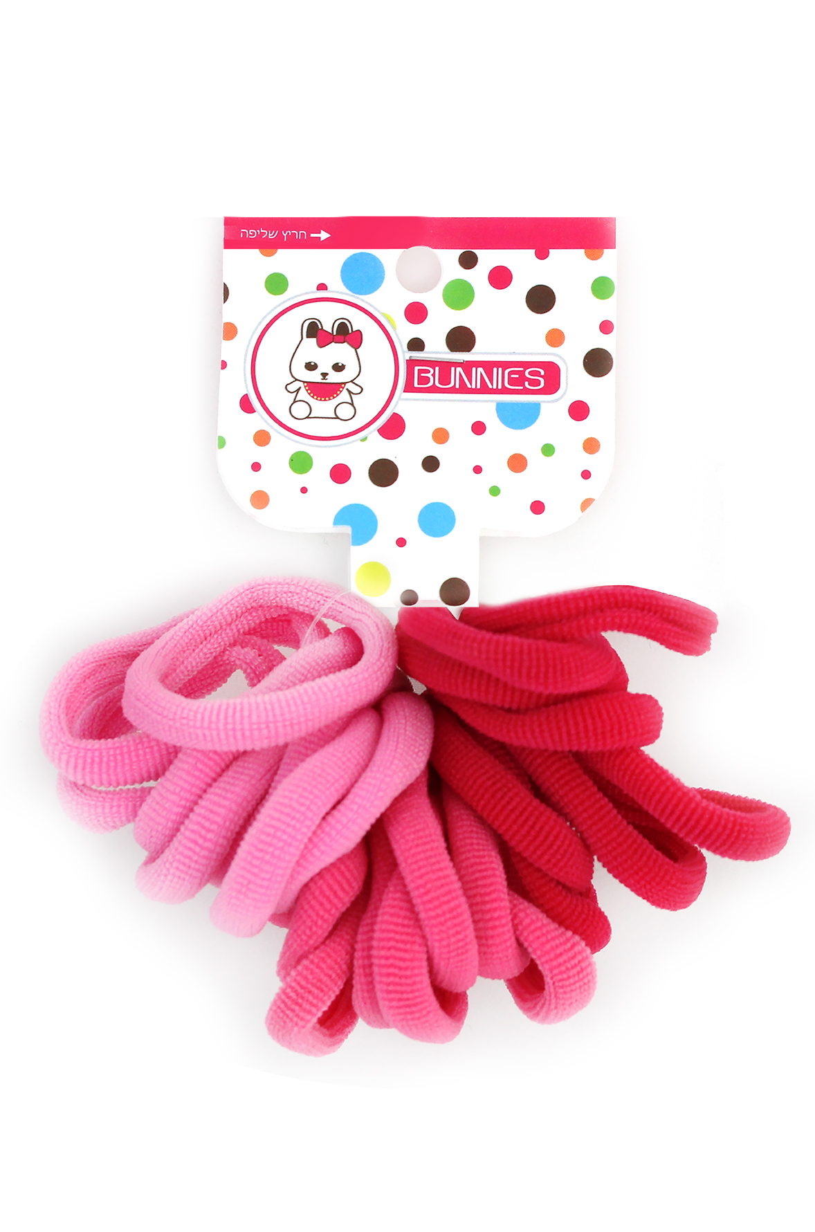 צרור גומיות שיער ריבס בגווני ורוד