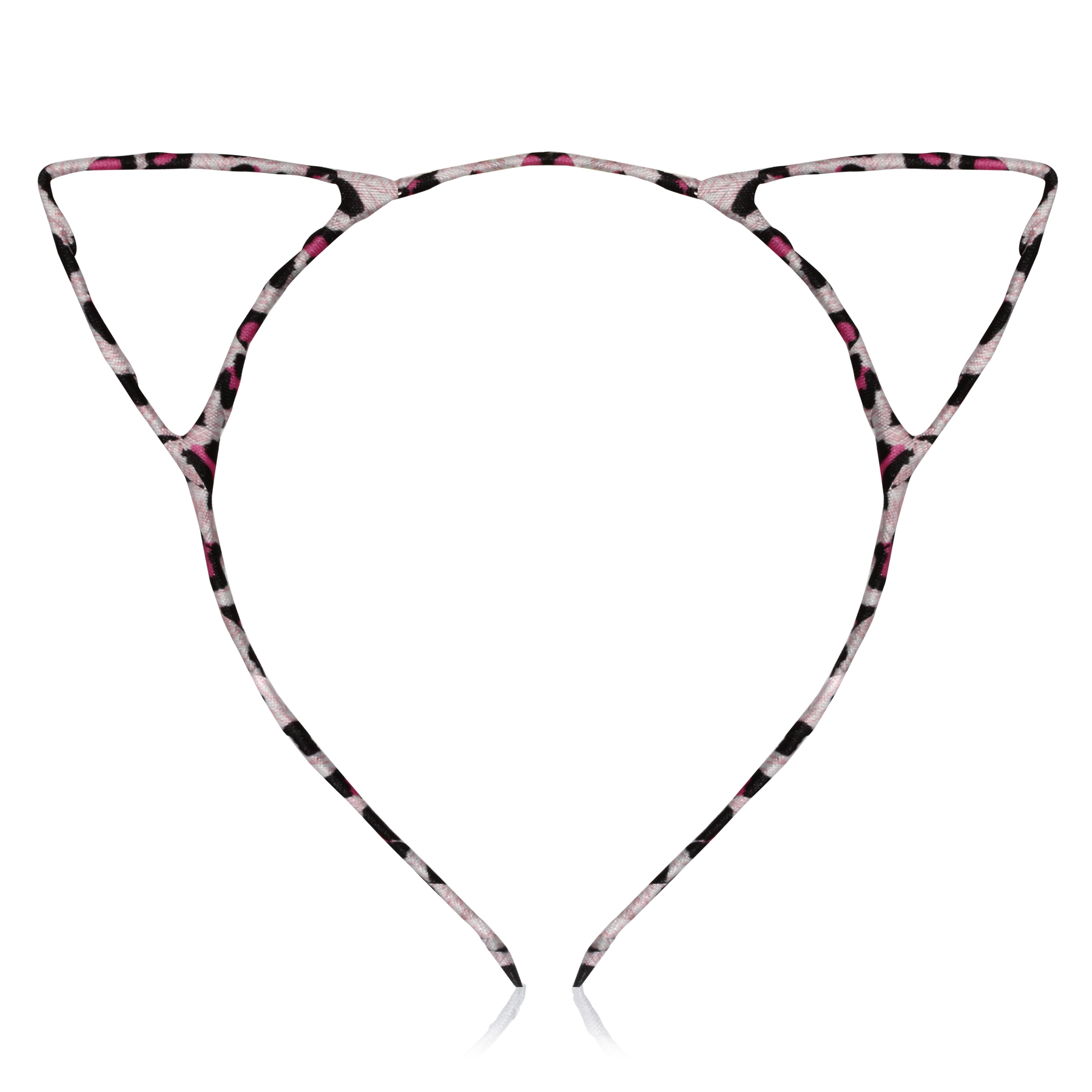 קשת לשיער אוזני חתולה עם ציפוי בד מנומר