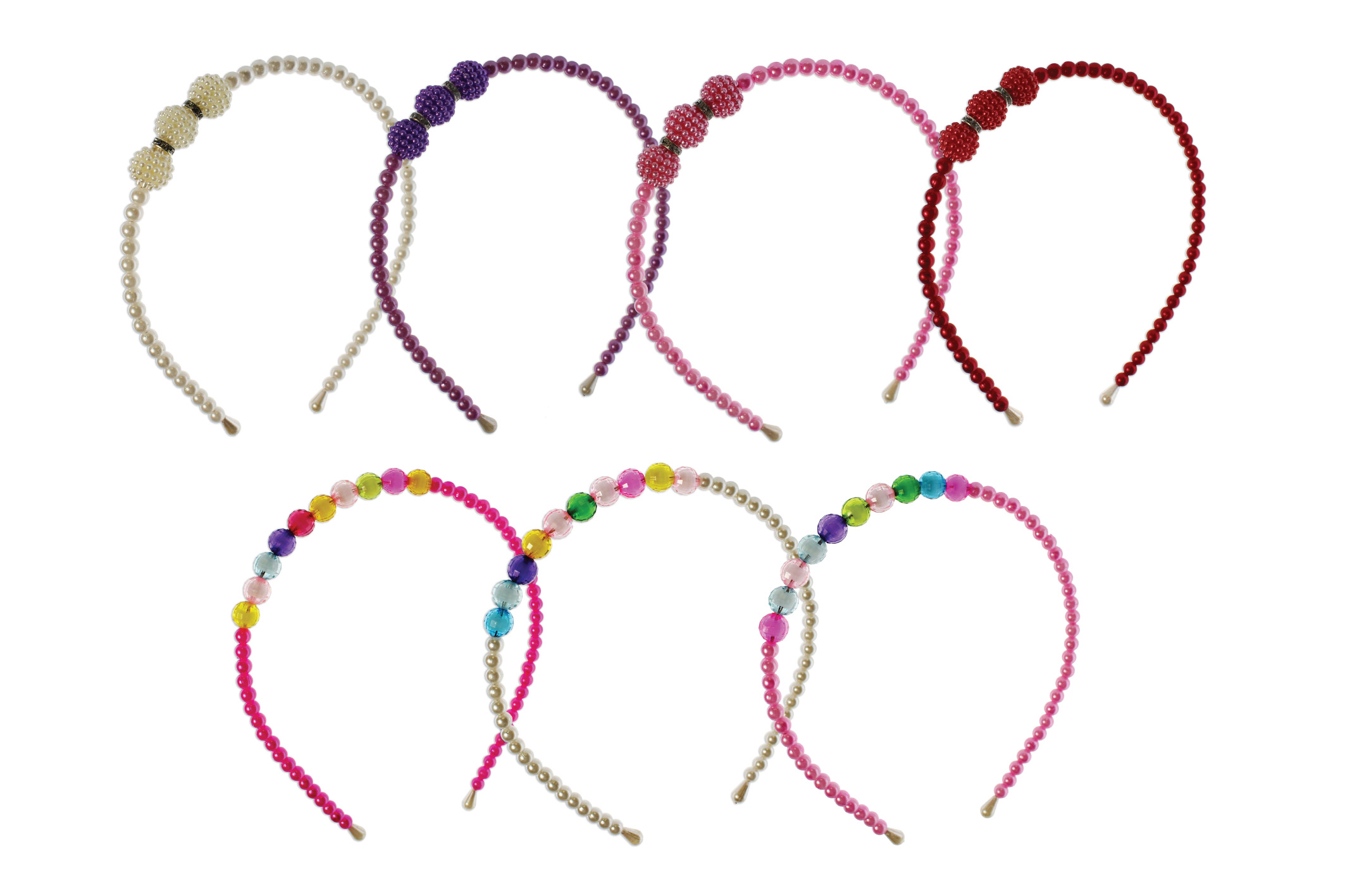 קשת לשיער 'חרוזים' מעוטרת פנינים צבעוניות