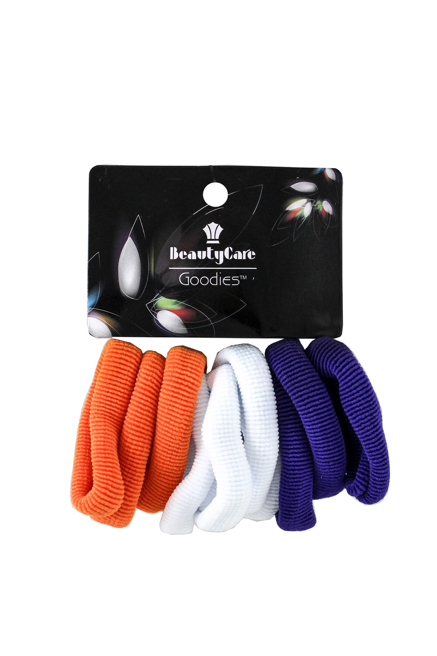 צרור גומיות בד צבעוניות XL בגווני סגול לבן וכתום