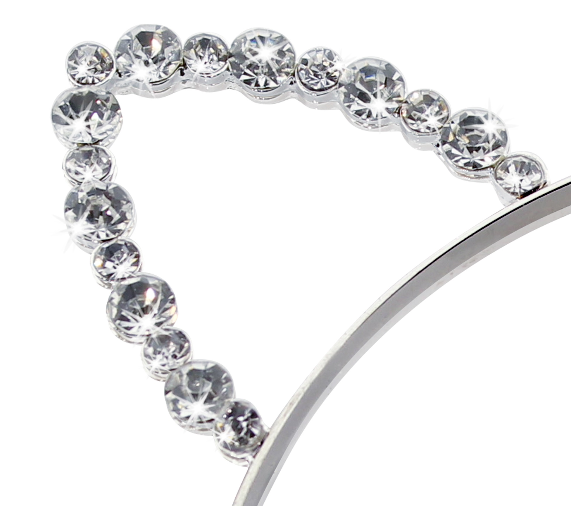 קשת אזניים ממתכת מעוטרת אבני חן בגווני זהב וכסף