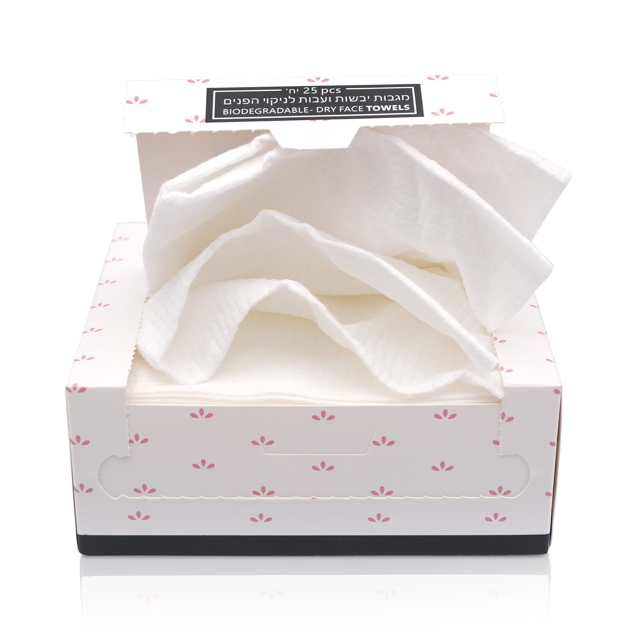 מגבות יבשות חד פעמיות לניקוי הפנים - 25 יחידות - CLEAN FACE